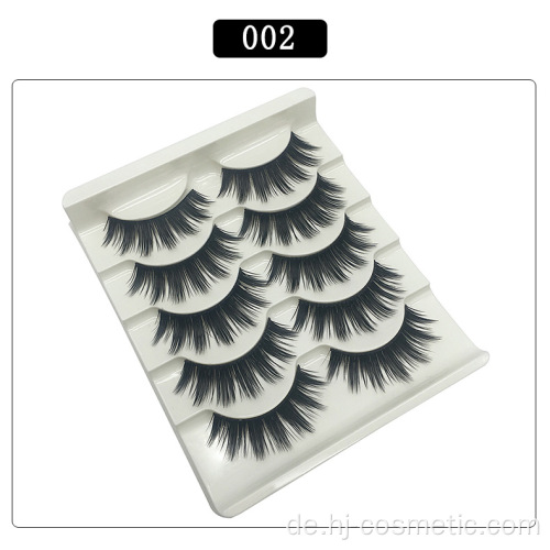 5 Paar 3d Faux Nerz Wimpern Private Label Wimpern Paket Box Natürliche Dicke Gefälschte Wimpern